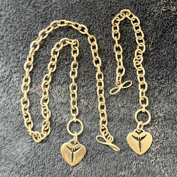 Steven Lavaggi Silver Angel of Reconciliation Toggle Necklace and Bracelet Set - Picture 1 of 3
